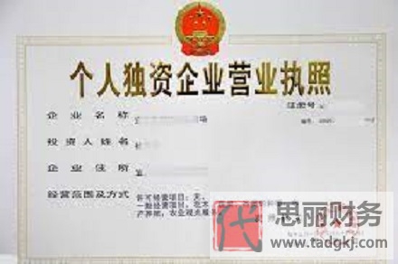个人独资企业营业执照样本